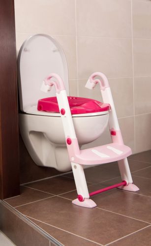 KidsKit WC fellépő lépcső, bili és szűkítő, 3 az 1-ben, fehér-rózsaszín-pink