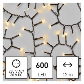 LED karácsonyi fényfüzér – süni, 12 m, kültéri és beltéri, meleg fehér, időzítő