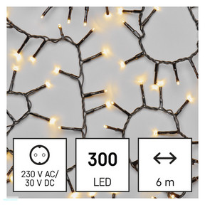 LED karácsonyi fényfüzér – süni, 6 m, kültéri és beltéri, meleg fehér, időzítő