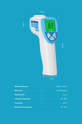 Elysium érintésmentes infravörös lázmérő, elemmel - 1 db