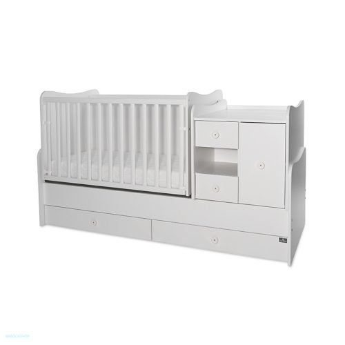 Lorelli MiniMax Ringatható kombi kiságy 72x190 - Fehér/White (Rocking convertible crib)