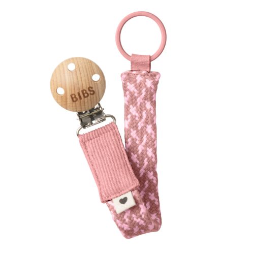 BIBS Norvég mintás cumilánc -Ttearózsa-babarózsaszín/Tea rose-baby pink (Norwegian-patterned pacifier clip)