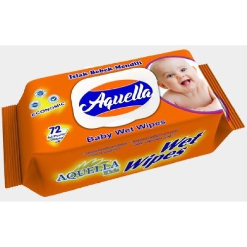 Aquella Baby nedves törlőkendő  Economic kupakos 72db (Wet wipes)