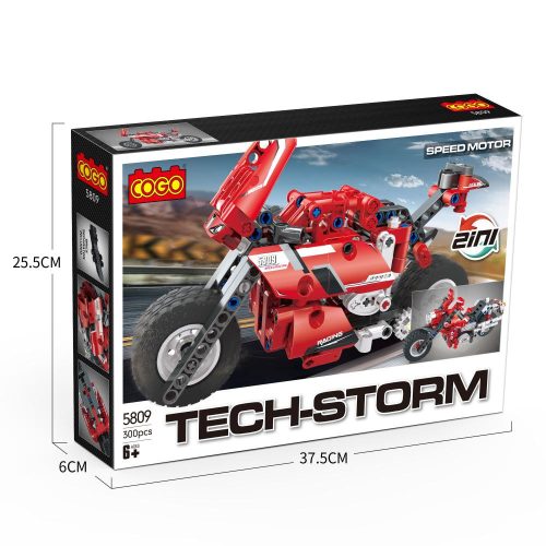 COGO® 5809 | technic-kompatibilis építőjáték | 300 db építőkocka | Motorbicikli